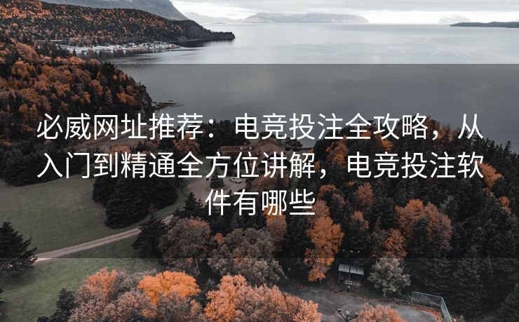 必威网址推荐：电竞投注全攻略，从入门到精通全方位讲解，电竞投注软件有哪些