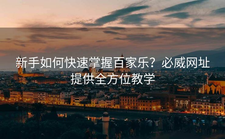 新手如何快速掌握百家乐？必威网址提供全方位教学