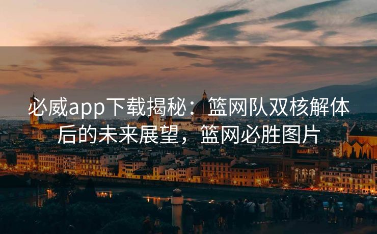 必威app下载揭秘：篮网队双核解体后的未来展望，篮网必胜图片